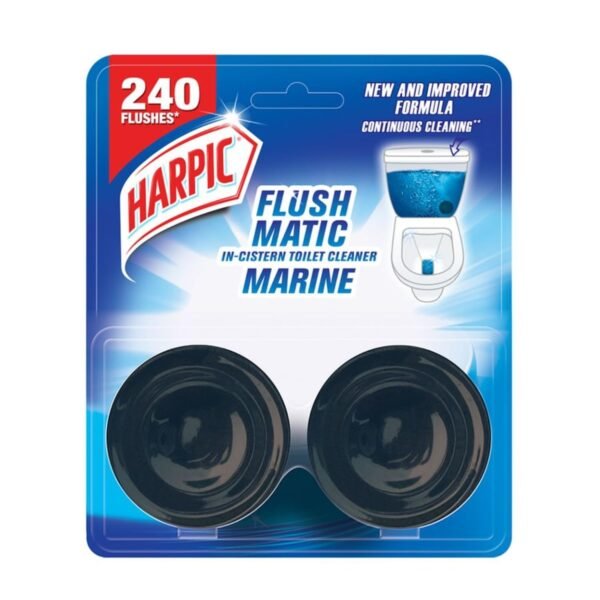 Harpic Flushmatic In-Cistern Toilet Cleaner Blocks, Marine - 50 g (Pack of 2) | Lasts Upto 240 Flushes