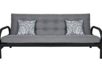 Home Decoration Art Jackson Three Seater Futon Sofa-Cum-Bed with Mattress (Glossy Finish, Grey)