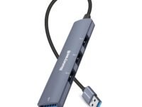 Honeywell Newly Launched 4-in-1 Ultra Slim USB Hub 1xUSB 3.0 & 3 x USB 2.0 Ports, 30cms Cable, DataTransfer Speed Upto 5GBPS,Universally Compatible with All USB,PC,Speaker,Laptop,Hard Drive etc.