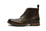 Hx London LEATHER BROGUE LACE-UP BOOT FOR MEN