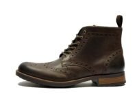 Hx London LEATHER BROGUE LACE-UP BOOT FOR MEN