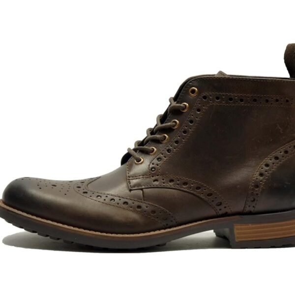 Hx London LEATHER BROGUE LACE-UP BOOT FOR MEN