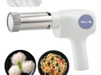 IBELL Electric Idiyappam Maker, Pasta & Noodle Maker with 5 Molds, 50Watts Power, 50 Times for Full Charge, Cordless with Rechargeable Battery(White)