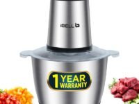 IBELL MT300SM Electric Chopper - 3 Litre Stainless Steel Bowl, 800W, Multi Purpose for Cutting Slicing Meat, Vegetables, Nuts & Fruits (Silver)