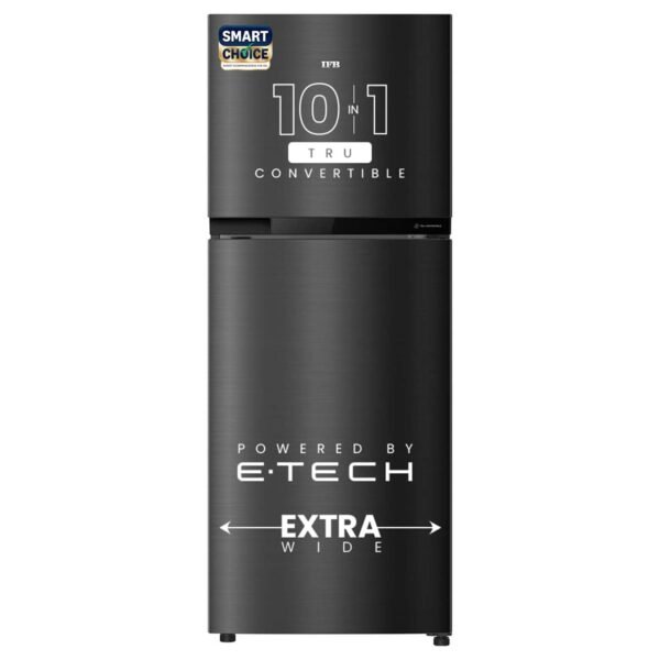 IFB Smart Choice 241L 3 Star Tru Convertible 10-in-1 Advanced Inverter Frost Free Double Door Refrigerator (IFBFF-2913DKSET, Metal Black, 360 Degree Cooling, Extraordinary Space)