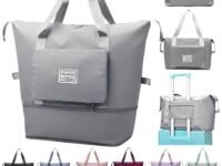 JD FRESH 41 Litre Expandable Nylon Travel Bags for Women/Duffle Bags for Women Luggage/Foldable Vanity Travelling Handbags/Waterproof Hand Bag for Ladies Personal Items (Dark Grey)