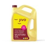 Jivo Premium Cold Pressed Kachi Ghani Mustard Oil, 5 Litre | Contains Omega-3 (ALA) and Vitamin E | Ideal for Cooking, Frying, Pickling & Daily Use |