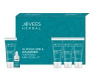Jovees Herbal Glycolic Acid & Niacinamide Whitening Mini Facial Kit For Brighter & Hydrated Skin | Kit for Improves Uneven Skin Tone, Dark Spots & Dullness 53g (Multiple Use)