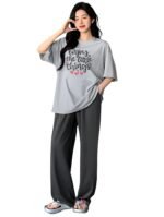 KSHS Printed Round Neck Short Sleeve Nightsuit Set | Pajama Set | Casual Night Dress for Women