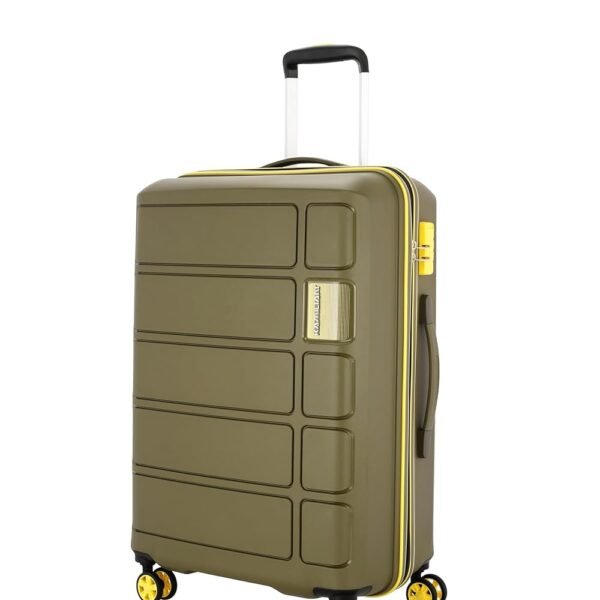 Kamiliant American Tourister Large Harrier Zing 78 Cms Check-in (PP) Hard Sided 8 Wheels Spinner Luggage/Suitcase/Trolley Bag (Military Olive) (Double Wheel), Large