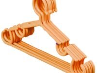 Kuber Industries Anti-Slip Baby Clothes Hanger|Heavy-Duty Plastic Baby Hanger|Hangers for Wardrobe, Closet|Pack of 5 (Peach)