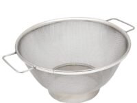 Kuber Industries Big Stainless Steel Colander Strainer Drainer with Handle (Silver)