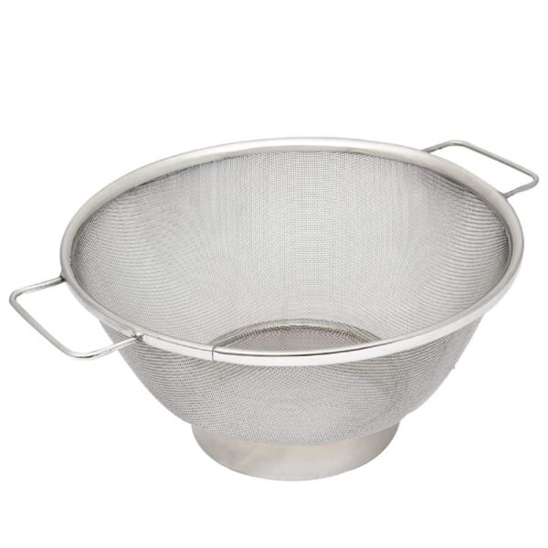 Kuber Industries Big Stainless Steel Colander Strainer Drainer with Handle (Silver)