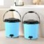 Kuber Industries Plastic Pedal Dustbin (Pack of 2) | 7 LTR | Black Dhakkan & Aqua Blue | Garbage Bin with Handle | Dustbin for Kitchen, Bathroom, Living Room, Office | Wet & Dry Waste Bin