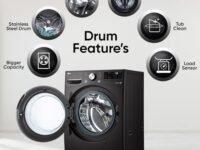 LG 15 Kg (Wash) / 8 Kg (Dry) Ai Direct Drive with Wi-Fi Fully Automatic Front-Loading Washer Dryer (FHD1508STB, With Steam Remove Allergen & TurboWash, Black VCM)