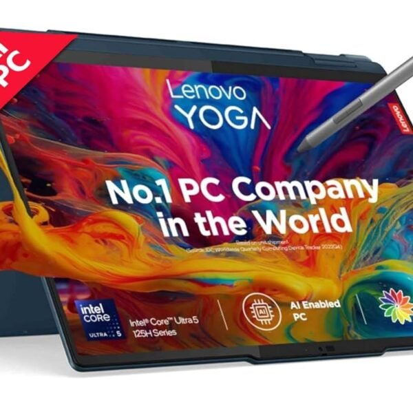 Lenovo Yoga 7 Intel Evo Core Ultra 5 125H Built-in AI 14"(35.5cm) WUXGA-OLED 400Nits 2-in-1 Laptop (16GB/1TB SSD/Win 11/Office Home 2024/Digital Pen/3 Mon. Game Pass/Teal/1.5Kg), 83DJ00FXIN