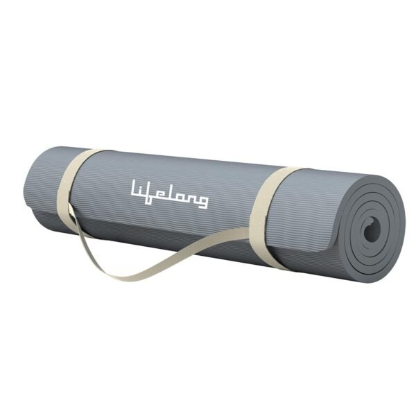 Lifelong LLYM101 Yoga mat for Women & Men EVA Material 10mm Grey Anti Slip for Gym Workout