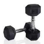 Lifelong Rubber Coated Hexa Dumbbell Set of 2 (7.5Kg x 2) for Home Gym – Weights for Men & Women – Exercise Equipment (Black)