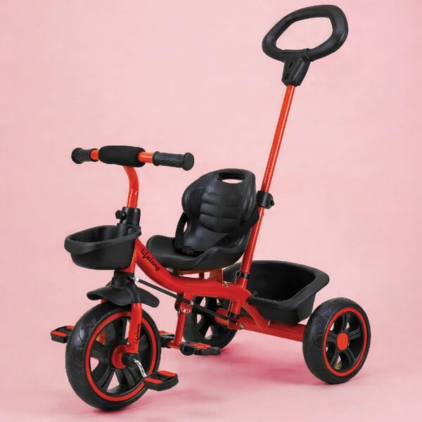 Lifelong Trike Cycle for Kids 2-5 Years Boys & Girl - Baby Cycle - Bicycle for Kids - Bike with 3 EVA Wheels & Basket -Durable Tricycle with Parental Control 30kg Capacity Red & Black