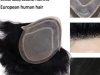 Lishy Toupee for Men Hair Pieces 100% European Virgin Human Hair Replacement System 10" x 8" Mono Lace with PU around and Swiss Lace Front toupee Men Hair Piece #1 Jet Black Color