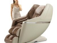 Lixo - LI4411, Home Collection 4D Massage Chair for full body with 22 Auto wellness programs, SL Track, Voice Control, Tablet Controller, Mechanical Massage Hands, and Multiple Zero-Gravity (Khaki)
