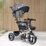 Luusa® Hyper 500 PRO Galaxy/Adjustable Canopy Plug N Play Trike/Baby Tricycle with Parental Control for Age Group 2+ Years Boys/Girls/Carrying Capacity Upto 30-KGS Proudly Made in India (Beige)