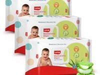 LuvLap Moisturising Wipes with Aloe Vera Lid (72 Wipes/Pack, Pack of 3)