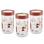 MILTON Nova 2000 Airtight Containers, Set of 3 for Kitchen Storage, Food Grade Plastic, Stackable and Transparent Storage Organizer Jars, Masala Dabba, 1780 ml Each for Tea, Coffee, Sugar, Dry Fruits