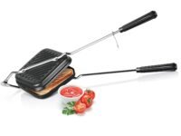 MILTON Pro cook Premium Non-Stick Sandwich Griller | Compatible with Gas Stoves | Sandwich Griller and Toaster | Heat-Resistant Bakelite Handle | Durable & Easy to Use Sandwich Maker 14cm, Black