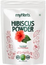 MYHERB 100% Natural Organic Hibiscus Powder (Hibiscus rosa-sinensis) || 227 Gm/0.5 Lbs || For Hair Improvement & Hair Growth || Skin Mask || For Men & Women