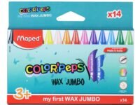 Maped WAX JUMBO CRAYONS-14 SHADES|Ergonomic Shape For Easy Grip|Triangular Shape|Jumbo crayons|Assorted 14 Rich Shades|Premium Wax Crayons|Safe for children|Drawing Crayons|Colour Crayons
