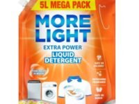 More Light Extra Power Liquid Detergent 5 Litre Pouch with Enzymatic Action Removes Tough Stain | Laundry Liquid Detergent with Refreshing Fragrance for Bucket Wash, Top Load & Front Load Machines
