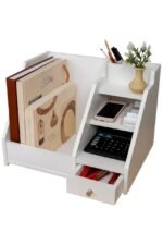 Multifunctional Desk Organizer With Drawers Pen Holder Pencil Box Stationery Storage Compact Desktop Organizer For Home Office School Study Table Accessories Supplies