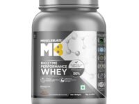 MuscleBlaze Biozyme Performance Whey Protein Powder, Rich Chocolate (1kg / 2.2lbs) | 25g Protein Per Scoop | Clinically Tested 50% Higher Protein Absorption