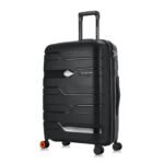 Nasher Miles Paris Hard-Sided Polypropylene Check-in 8 Spinner Wheel Luggage Black 28 Inch |75Cm Trolley Bag