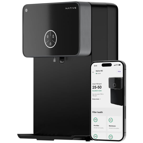Native by Urban Company M2 RO+UV+Copper+Alkaline+Mineraliser 10-Stage Smart Water Purifier | No Service for 2 Years | India's Only 2-year Unconditional Warranty | Smart iOT + TDS Monitor | 8L Storage
