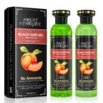 Natural Black Hair Color Gel with Fruit Vinegar 500ml | Ammonia Free, No PPD, NO Harmful Chemicals Liquid Hair Colour Dye for Men & Women | Easy to Apply for Hands, Chest, Beard, Scalp & Beard