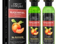 Natural Black Hair Color Gel with Fruit Vinegar 500ml | Ammonia Free, No PPD, NO Harmful Chemicals Liquid Hair Colour Dye for Men & Women | Easy to Apply for Hands, Chest, Beard, Scalp & Beard