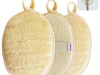 Natural Loofah Sponge Exfoliating (3 packs), Made with Eco-Friendly and Biodegradable Shower Luffa Sponge, Suitable for Men and Women