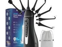 ORACURA® OC200 Dental PRO Smart PLUS Water Flosser® Black, 8 Nozzle Tips, Portable & Rechargeable, Custom 8 Water Pressure Settings, 200ml Tank Capacity, IPX7 Waterproof, 365 Days Warranty