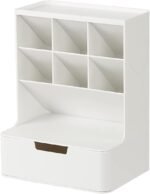 Office Desk Organizer with Drawer, Pen Stand, Pencil Holder for Desk, Stationery Storage Box, Multi-Compartment Table Organizer, Desk Accessories for Office, Art and Craft Supplies