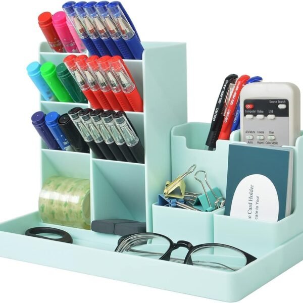 Office Pen Organizer for Desk, Small Desk Organizer for Stationery Supplies, Cute Pencil Holders & Pen Holders for Kids, Art Supplies & Marker Storage Organizer for Office, School (Green)