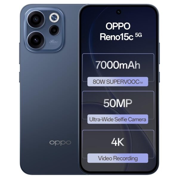 Oppo Reno15c 5G (Twilight Blue, 12GB RAM, 256GB Storage) with No Cost EMI/Additional Exchange Offers