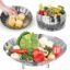 PANCA Stainless Steel Vegetable Fruit Steamer Punching Food Drain Bowl Basket Stainless Steel Steamer (Steamer Basket), 1.5 L, 1.5 Liter, 15 Cm, Silver