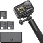Pack Aventura DJI Osmo Action 5 Pro, cámara de acción 4K con sensor 1/1.3", batería aumentada a 12 h con 3 baterías, estabilización, 2 pantallas táctiles OLED, cámara mini para viajes y vlogs