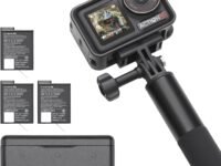 Pack Aventura DJI Osmo Action 5 Pro, cámara de acción 4K con sensor 1/1.3", batería aumentada a 12 h con 3 baterías, estabilización, 2 pantallas táctiles OLED, cámara mini para viajes y vlogs