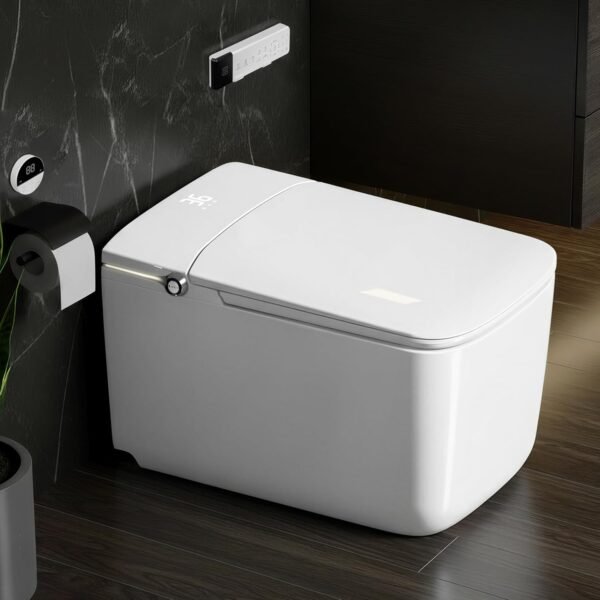 Plantex Smart Toilet with 18 Months Warranty Automatic Commode With Water Saving Technology/Auto Lid Closing and Flushing with Foot Sensor/Heated Toilet Seat - (S Trap, White)