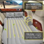 Premium Car Inflatable Bed with Pump & 2 Air Pillow | Quick Inflatable Back Seat Bed | for Kids,Travel,Trips,Camping,Picnic,Pool & Beach | Universal Fit | Grey | PVC