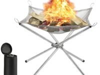 Proberos® Portable Fire Pit for Camping, Full Stainless Steel Fire Pit DIY Assembly Fire Pit Outdoor Folding Firepit Fireplace with Heat Resistant Gloves & Carrying Bag