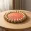SATYAM KRAFT 1 Pc Handmade Jhumki Platter (6 Inch) with Gota Patti & Golden Moti | Wedding Decoration Setup, Festive Home Décor, Haldi Mehendi Setup, Table Centerpiece & Wedding Gifting Item